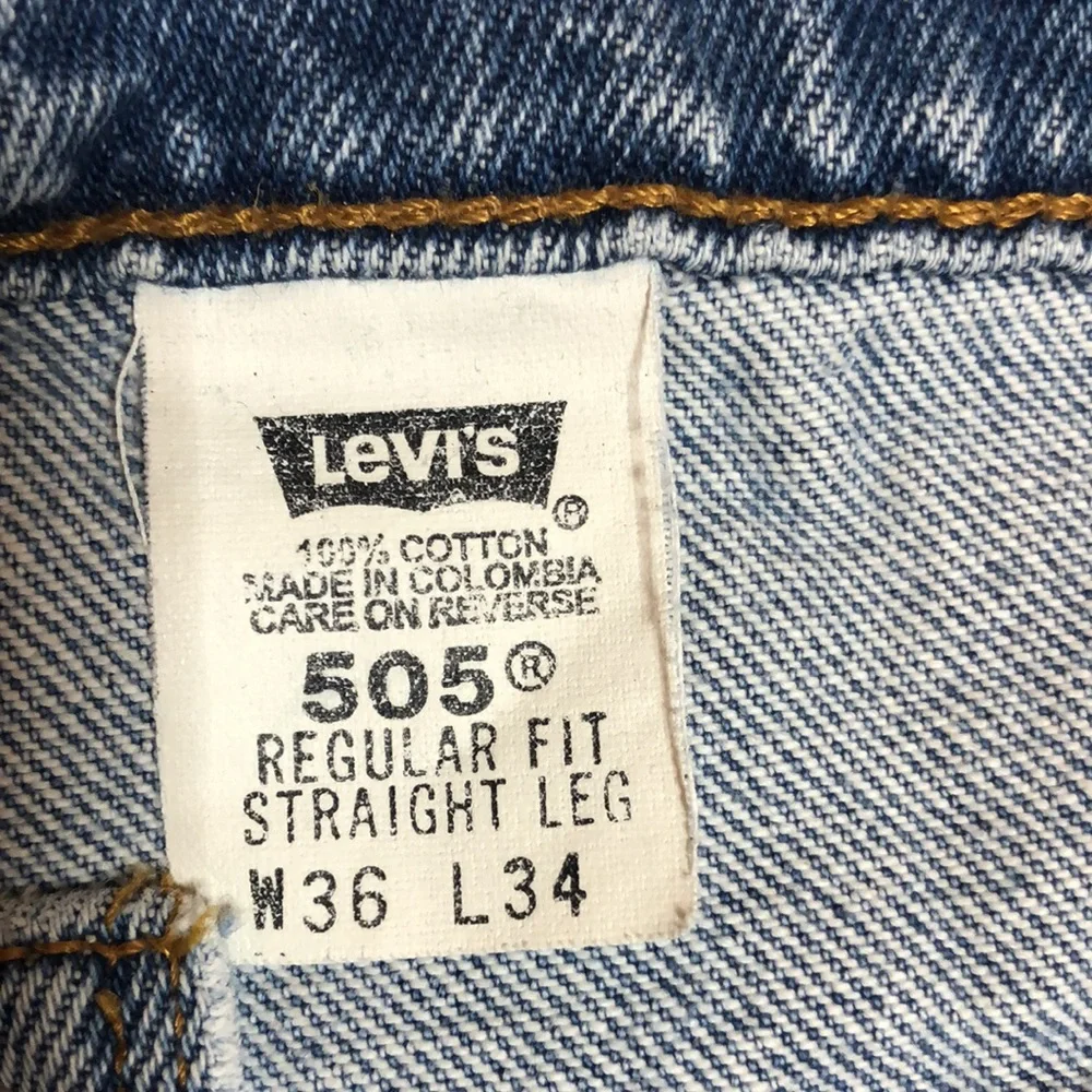 Levi’s 505 Regular Fit Straight Leg Mens Size 36 X 34